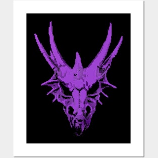 8 bit skull art Posters and Art